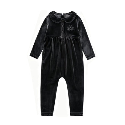 AS AW26 Velour Robe Collection Girls Floral Printing Dress Patchwork Maxi Dress Baby Romper Family Matching Boys Clothing Set