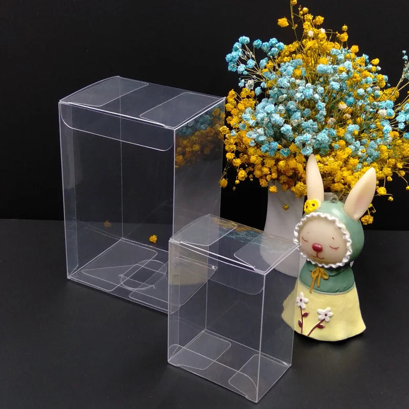 10pcs Multiple Sizes 5/6/7cm Transparent PVC Box Universal Transparent Plastic Packaging Box
