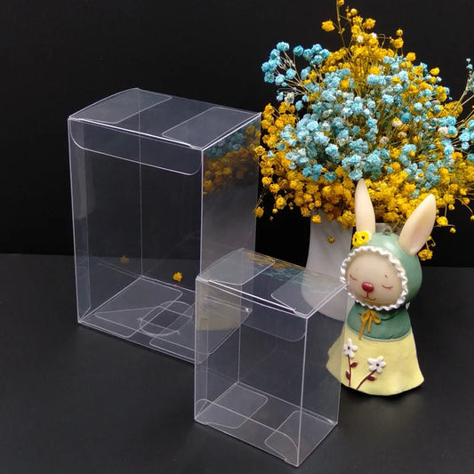 10pcs Multiple Sizes 5/6/7cm Transparent PVC Box Universal Transparent Plastic Packaging Box