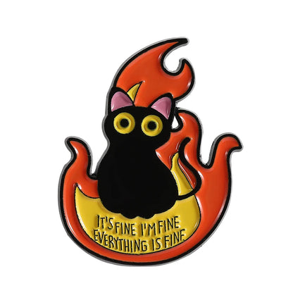 31 Types Cartoon Punk Black Peeping Cat Brooch Enamel Pins Cute Cat Reading Book Brooches Bag Lapel Badge Jewelry Gifts Friends