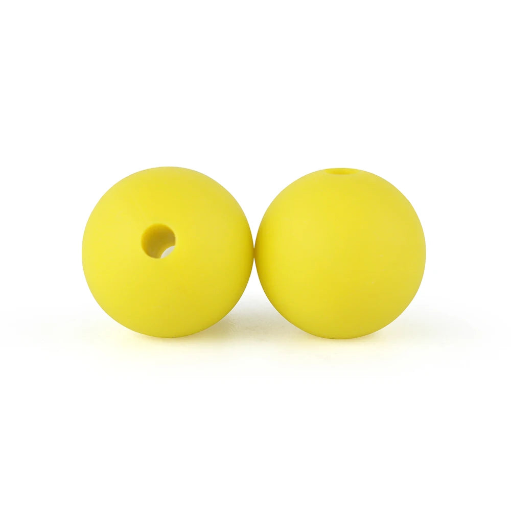 50Pcs/Lot 15mm 9mm 12mm Silicone Beads for DIY KeyChains Jewelry Making Pen Necklace Bracelet Round Loose Beads Choose Color