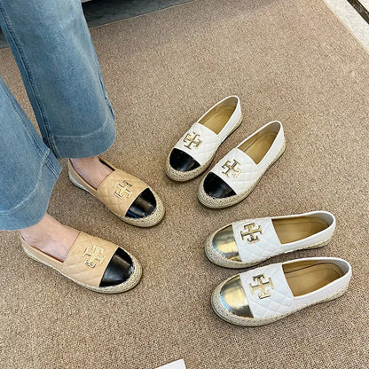 New Fashion Women Slip-on Loafers Girl Flat Leather Casual Shoes Street Round Toe Boat Shoes