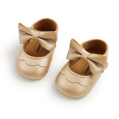 Baby Girls Flat Shoes, First Walker BowKnot Solid Soft Sole Shoes Newborn Girls Princess Shoes