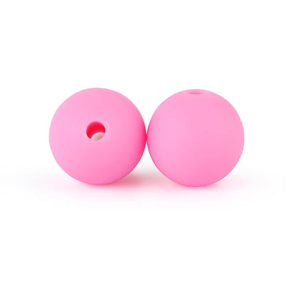 50Pcs/Lot 15mm 9mm 12mm Silicone Beads for DIY KeyChains Jewelry Making Pen Necklace Bracelet Round Loose Beads Choose Color