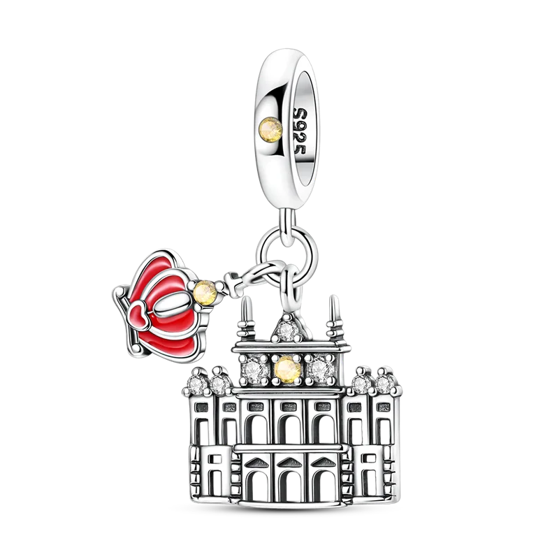 925 Sterling Silver Famous Buildings Charms Bead Milan Cathedral Colosseum Eiffel Tower Dangle Fit Original Bracelet DIY Jewelry