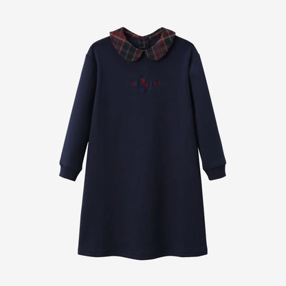 (Ship out in 1day)AS AW26 Denim Varsity Collection Navy Blue Denim+ Embroidery Sweatshirt weekday fabric brother sister clothing