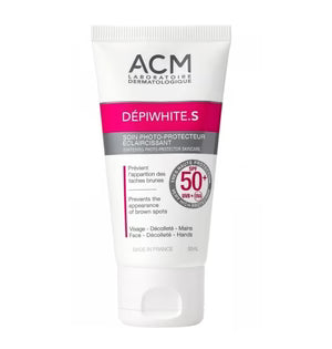 ACM Dépiwhite.S SPF 50+ واقي شمس لتفتيح البشرة ومنع البقع البنية بحماية عالية جدا 50 مل
