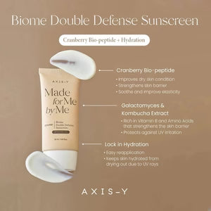 AXIS-Y ay&me Biome Double Defense واقي شمس SPF 50+ PA++++ بحماية مزدوجة ودعم حاجز البشرة 50 مل