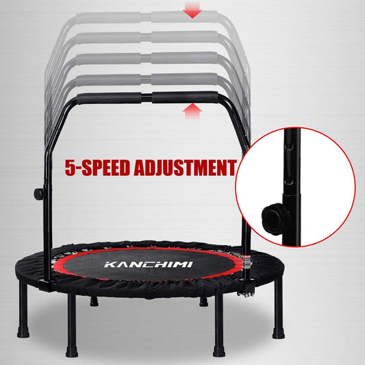 40-inch folding indoor fitness trampoline, front view