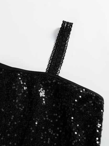 ELVARA sequin chiffon evening dress front view