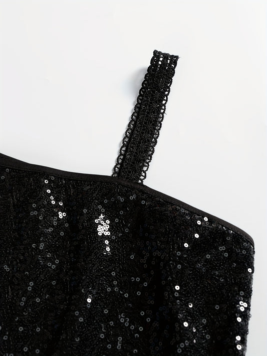 ELVARA sequin chiffon evening dress front view