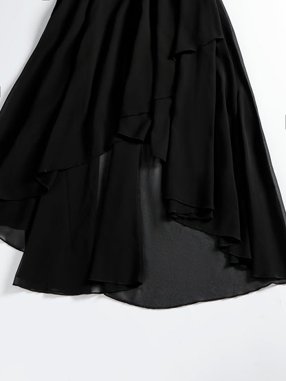 ELVARA sequin chiffon evening dress back view