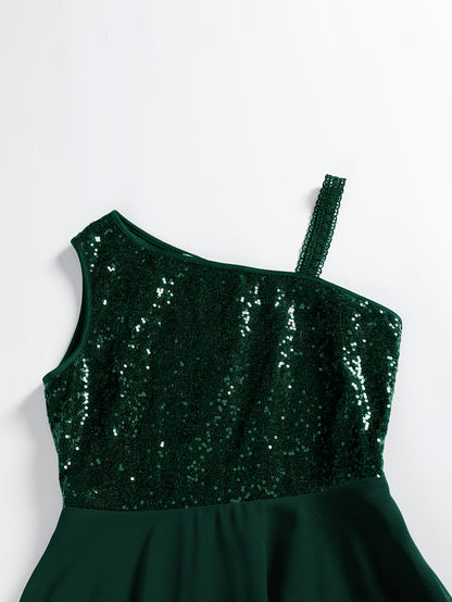 ELVARA sequin chiffon evening dress full length