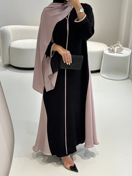 عباية نسائية أنيقة بتصميم ترقيع تقليدي من الشرق الأوسط، مناسبة للصلاة والمواعيد، لا تشمل وشاح الرأس، LL168