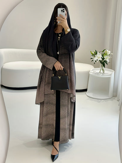 كنزة صوفية نسائية رسمية أنيقة فاخرة بأكمام طويلة وملمس متدرج محكم لفصلي الربيع/الخريف، فستان رسمي